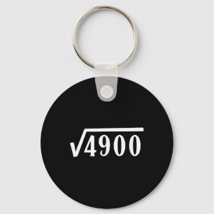 Square Root 70 Year Old Gift Funny Teacher 70th Bi Key Ring