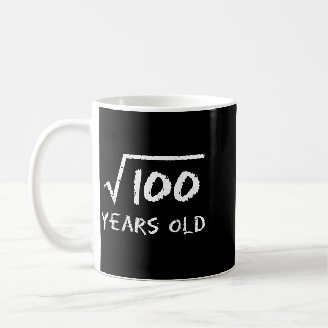 Square Root Of 100 10th Birthday 10 Years Old Math Coffee Mug (Left)