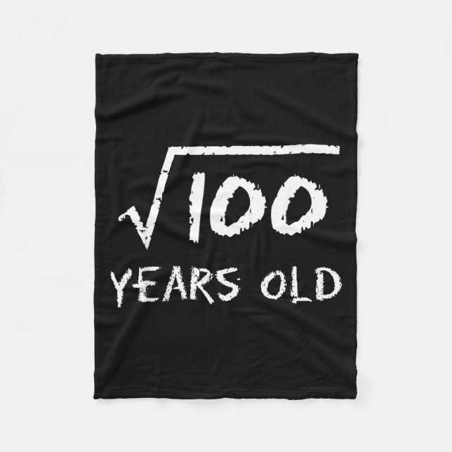 Square Root Of 100 10th Birthday 10 Years Old Math Fleece Blanket (Front)