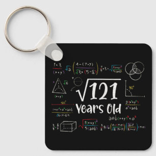 Square Root of 121 11th Birthday 11 Year Old Gifts Key Ring