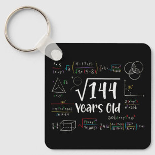 Square Root of 144 12th Birthday 12 Year Old Gifts Key Ring