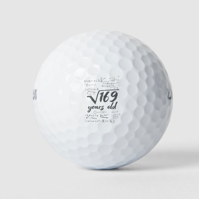 Square Root of 169 13th Birthday 13 Years Old Math Golf Balls (Front)