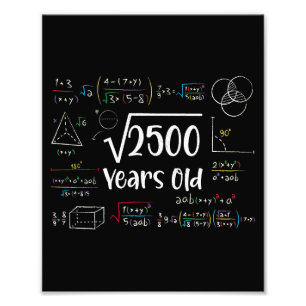 Square Root of 2500 50th Birthday 50 Year Old Gift Photo Print