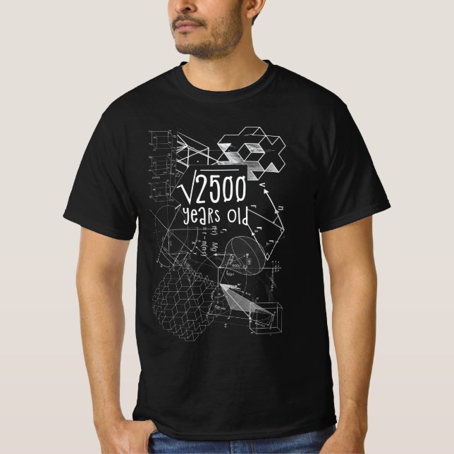 Square Root of 2500 50th Birthday 50 Years Old T-Shirt (Front)