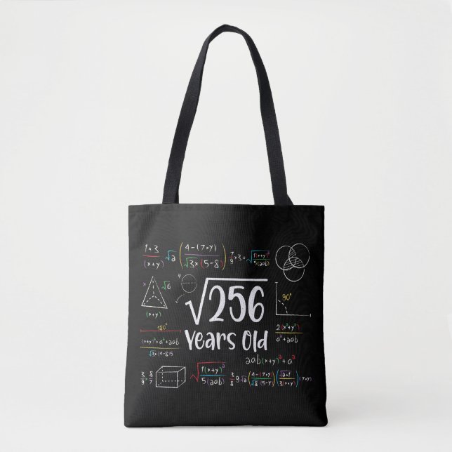 Square Root of 256 16th Birthday 16 Year Old Gifts Tote Bag (Front)