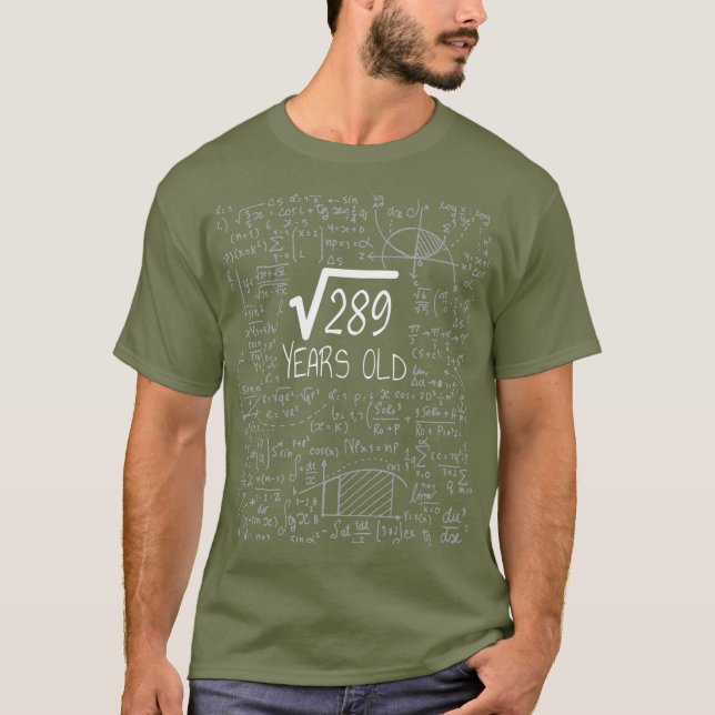 Square Root of 289 17 Years Old 17th Outfit T-Shirt (Front)
