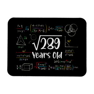 Square Root of 289 17th Birthday 17 Year Old Gifts Magnet