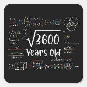 Square Root of 3600 60th Birthday 60 Year Old Gift Sticker