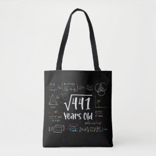 Square Root of 441 21th Birthday 21 Year Old Gifts Tote Bag