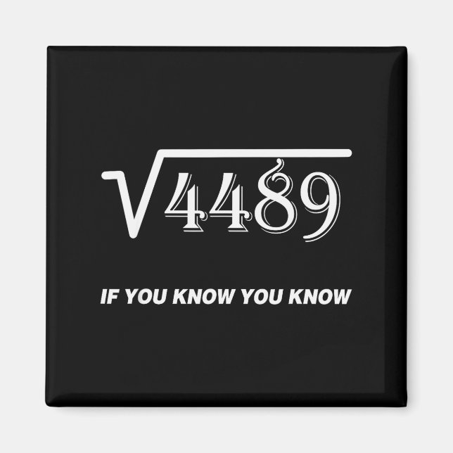 Square Root Of 4489 If You Know You Know Math 67th Magnet (Front)
