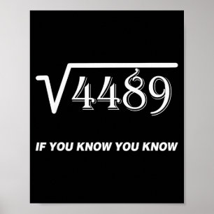 Square Root Of 4489 If You Know You Know Math 67th Poster