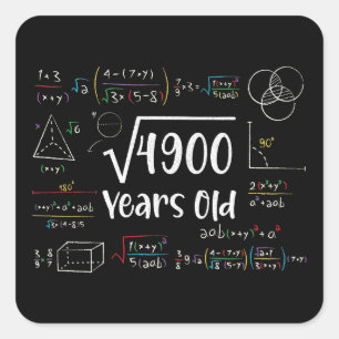 Square Root of 4900 70th Birthday 70 Year Old Gift Sticker