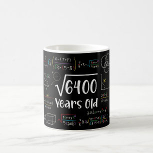 Square Root of 6400 80th Birthday 80 Year Old Gift Coffee Mug
