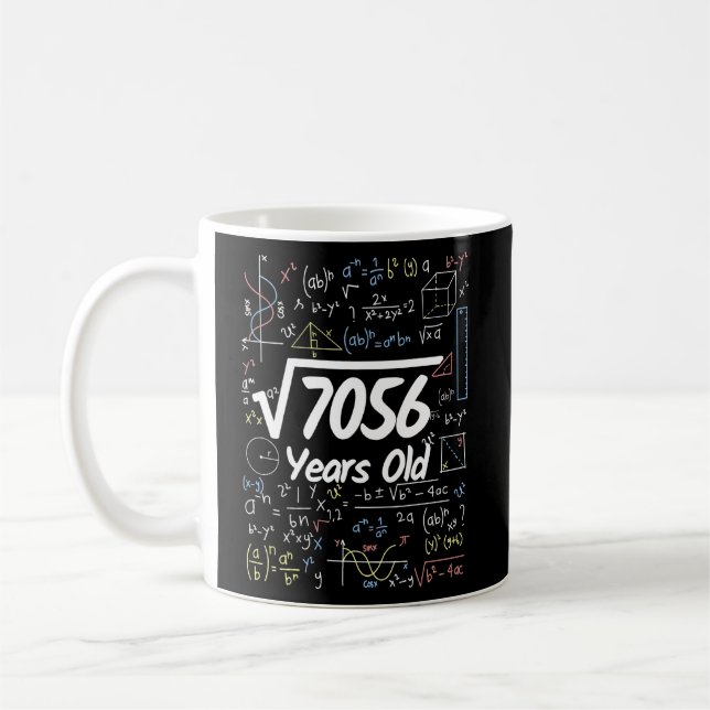 Square Root of 7056 84 Years Old Birthday 1  Coffee Mug (Left)