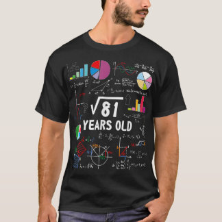 Square Root Of 81 9th Birthday 9 Year OldMath Love T-Shirt