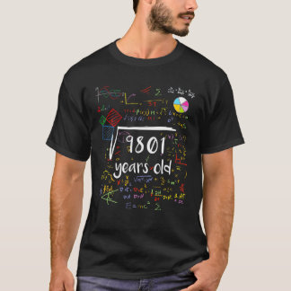 Square Root Of 9801 99Th Birthday 99 Years Old Mat T-Shirt