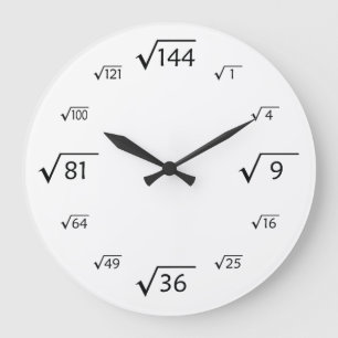 Square Root Wall Clock (White/Black)
