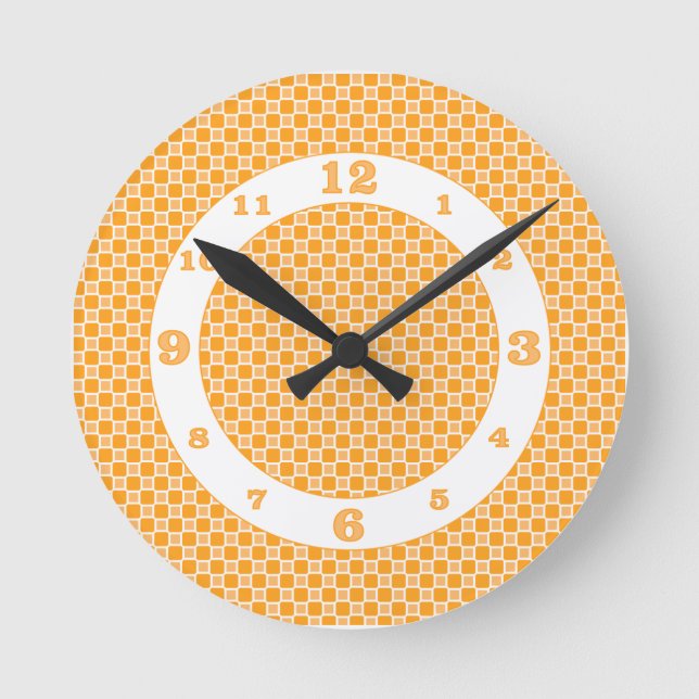 Square Round- Orange Round Clock (Front)