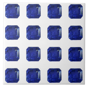 Square Sapphire Gemstone Blue Ceramic Tile