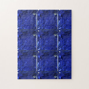 Square Sapphire Gemstone Blue Jigsaw Puzzle