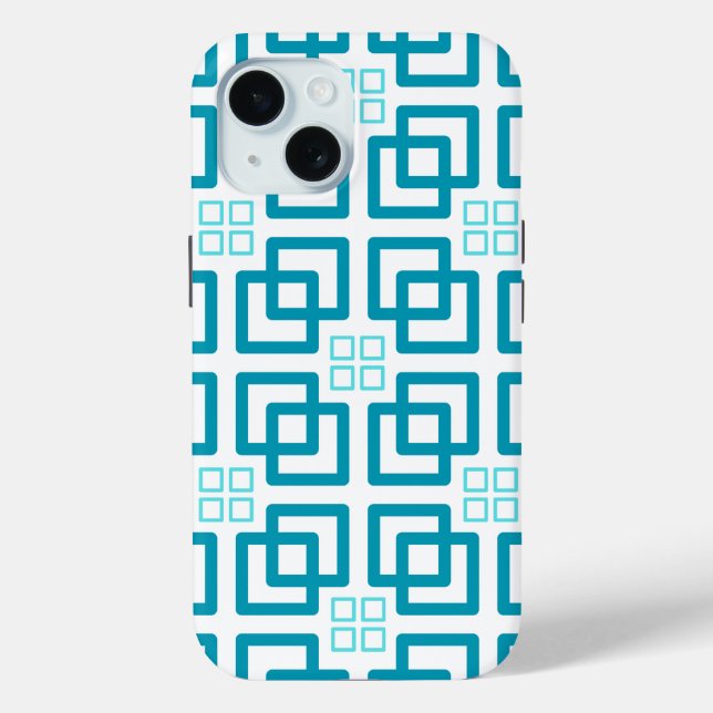 Square Shades of Teal Colour Case-Mate iPhone Case (Back)