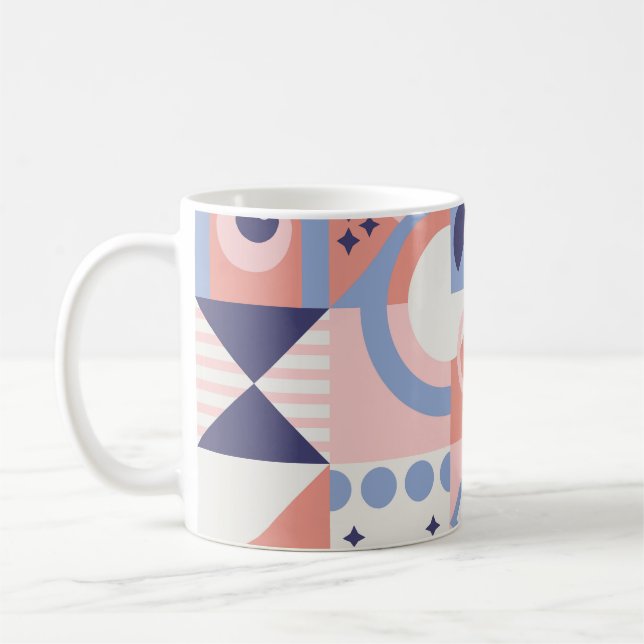Square Shapes: Geometric Abstract Mosaic Coffee Mug (Left)