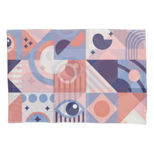 Square Shapes: Geometric Abstract Mosaic Pillowcase