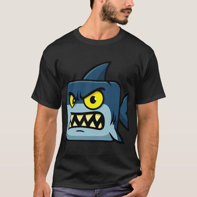 Square Shark Cartoon T-Shirt (Front)