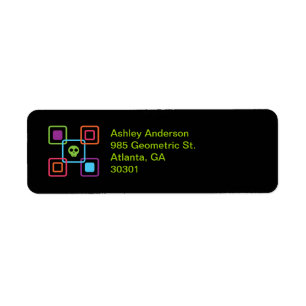 Square Skull Return Address Label