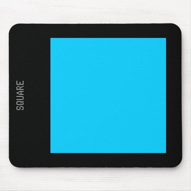 Square - Sky Blue and Black Mouse Pad (Front)