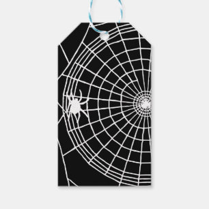 Square Spider Web, Scary Halloween Design Gift Tags