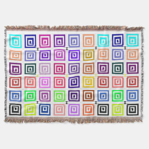 Square Spirals Throw Blanket