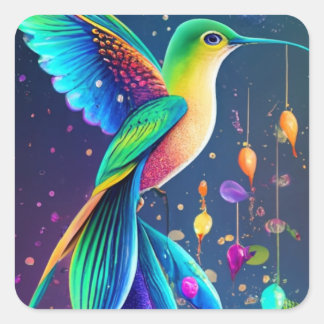 Square Sticke ECC, CALCOMANIA COLIBRI Sticker