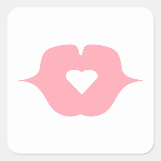 Square Sticker BISOU MY HEART (Front)