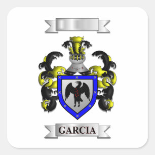 Square Sticker Garcia Surname And Shield