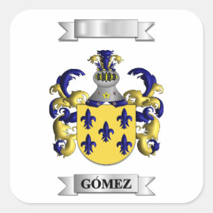 Square sticker Gomez Surname And Shield