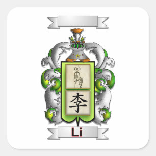 Square Sticker Li Surname And Shield