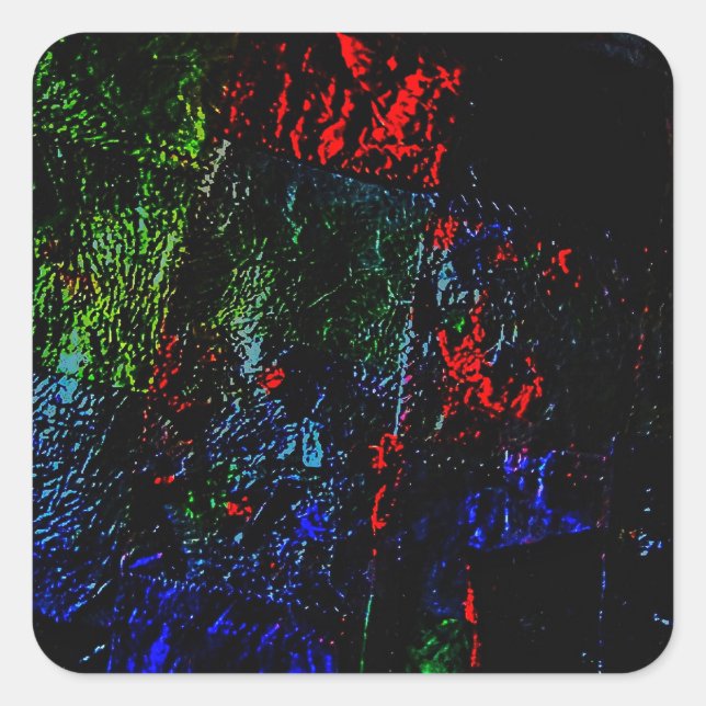 Square sticker vibrant abstract texture recycled (Front)