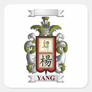 Square Sticker Yang Surname And Shield