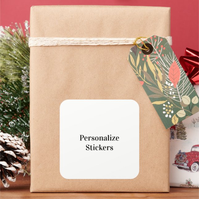Square Stickers 3 inch (Holiday)