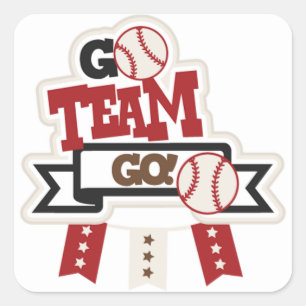 Square Stickers/Baseball Go Team Go Sticker