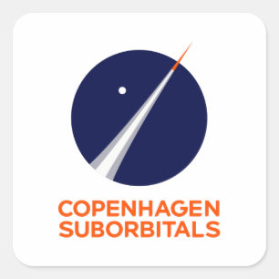 Square Stickers with Copenhagen Suborbitals Logo
