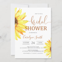 Square Sunflower Fields Bridal Shower