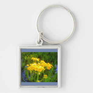 Square Sunflower Water Reflection Keychain