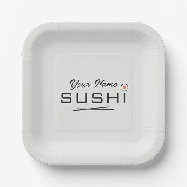Square sushi roll plate for party or restaurant (Front)