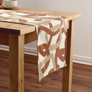 Square Tangle Burnt Sienna Cream Short Table Runner