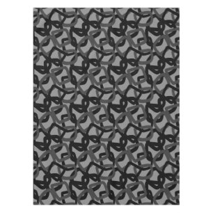 Square Tangle Jet Black Charcoal Grey Tablecloth
