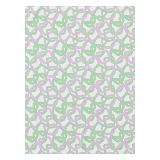 Square Tangle Mint Green Soft Lavender Tablecloth (Front)