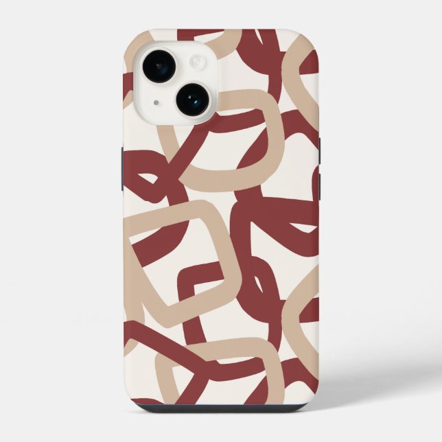 Square Tangle Mocha Berry iPhone Case (Back)