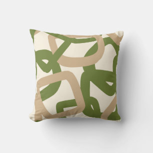 Square Tangle Olive Green Cushion